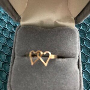 Vintage Gold Double Heart Ring